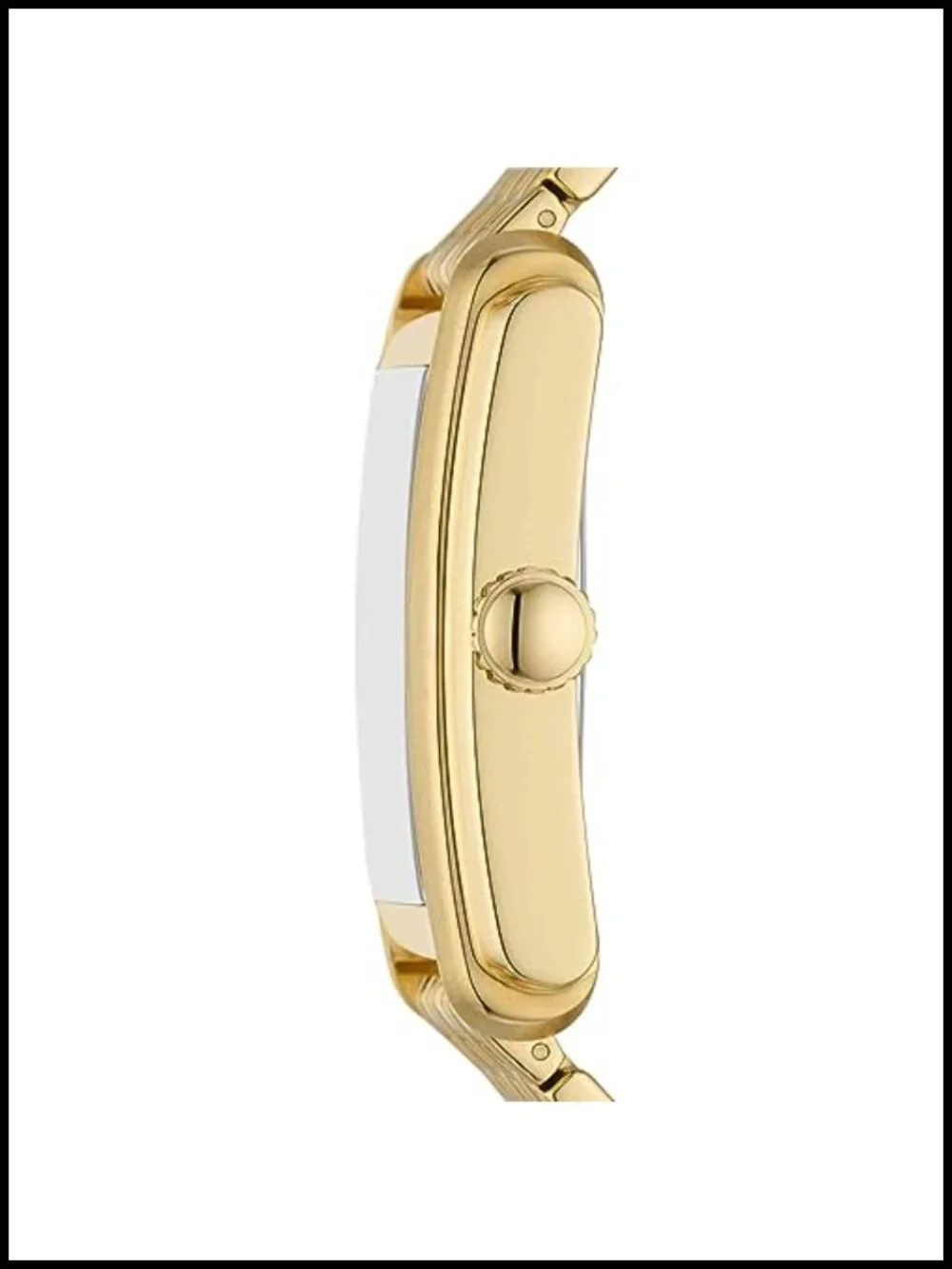 Quartz Stainless Steel Three-Hand Watch Rectangle Case Fold-Over Clasp